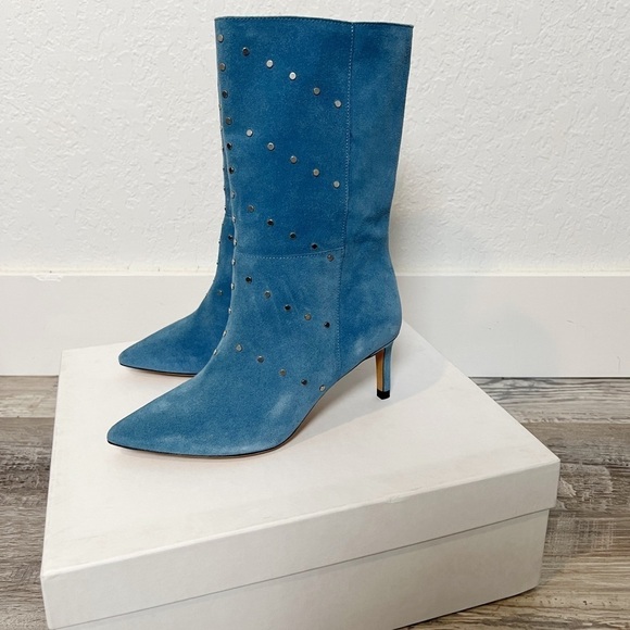 IRO PARIS Milow Studded Suede Slouch Boots - Picture 5 of 10